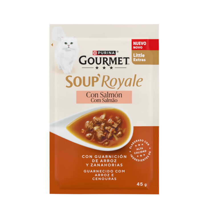 Gourmet 24 sobres x 45 g Purina Gourmet Soup Royale Sopa con Salmón para gatos ¡Pack Ahorro!