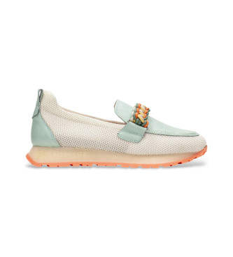 Hispanitas para mujer. Zapatillas Kansas beige (38), Piel, Plano, 1 a 3cm, Ninguno, Casual, Multicolor