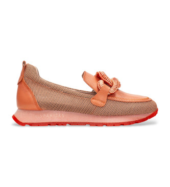 Hispanitas para mujer. Zapatillas Kansas coral (36), Piel, Plano, Ninguno, Casua