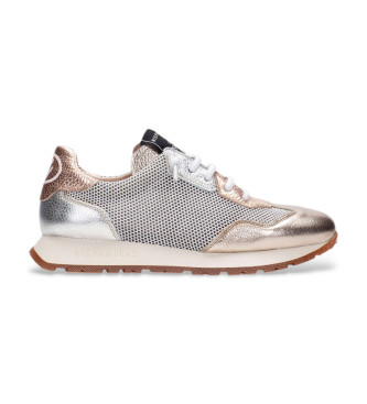Hispanitas para mujer. Zapatillas Kansas dorado (36), Piel, 3 a 5cm, Cordones, Casua