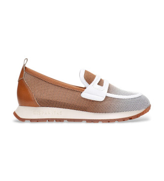 Hispanitas para mujer. Zapatillas Kansas marrón (36), Piel, 3 a 5cm, Ninguno, Casua