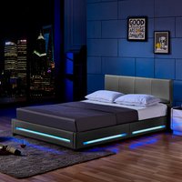 Home Deluxe Cama LED ASTEROID - 140 x 200 cm gris oscuro