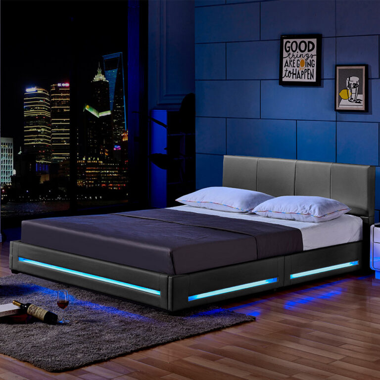 Home Deluxe Cama LED ASTEROID - 180 x 200 cm gris oscuro