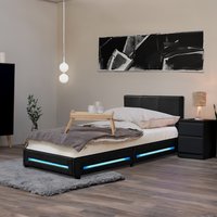 Home Deluxe Cama LED ASTEROID - 90 x 200 cm negro