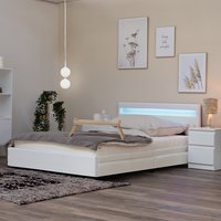Home Deluxe Cama LED con cajones NUBE - 140 x 200 cm Blanco