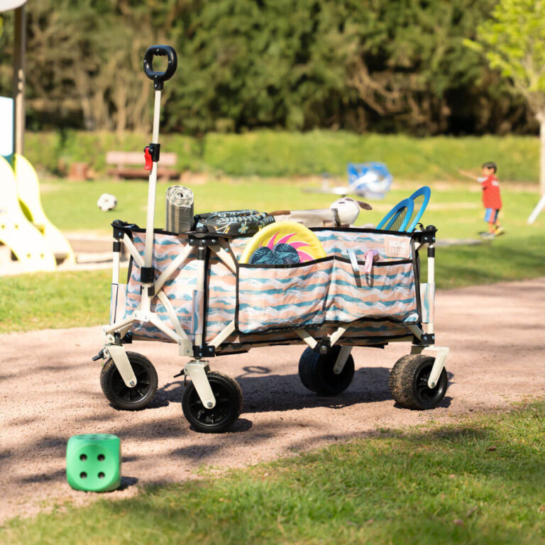 Home Deluxe Carro de mano plegable JOLA - Beige/azu