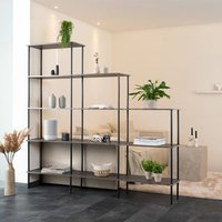 Home Deluxe Estantería INDU Roble Oscuro - (Largo x Ancho x Alto): 207 x 35 x 196 c