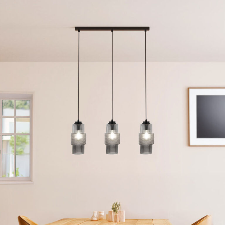 Home Deluxe Lámpara colgante de cristal YUKI - Gris humo
