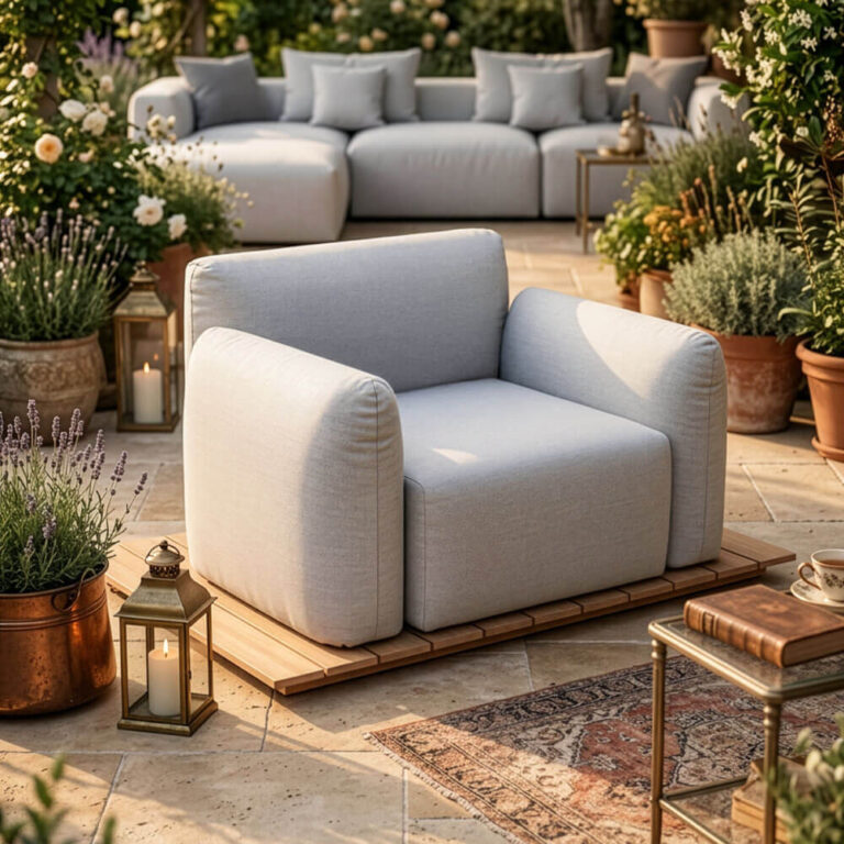 Home Deluxe Sillón de exterior ARANI - gris claro