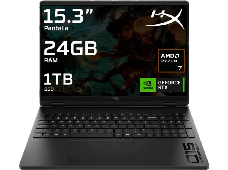 HP Portátil gaming - HP HyperX OMEN 15-gb0007ns, 15.3 " 2K, AMD Ryzen™ 7 260, 24 GB RAM, 1 TB SSD, GeForce RTX™ 5060, Sin sistema operativo