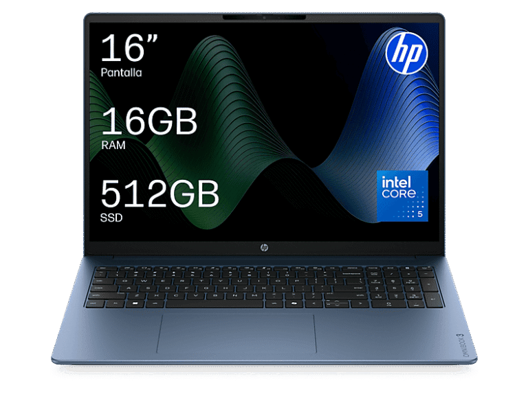 HP Portátil - HP OmniBook 3 Laptop 16-bu0025ns, 16" DCI 2K, Intel® Core™ 5 120U, 16GB RAM, 512GB SSD, UHD Graphics, Sin sistema operativo, cargador