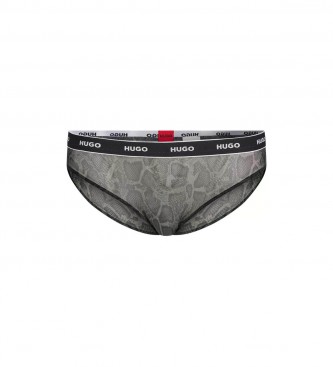 HUGO para mujer. 50481057 Braguitas de malla con estampado de serpiente verde grisaceo (XS), Homewear, Poliamida