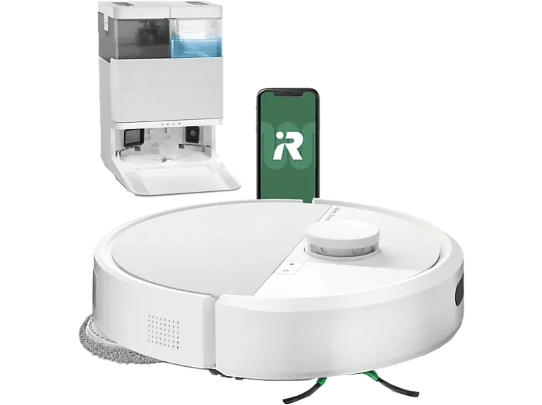 Irobot ROOMBA Robot friegasuelos - iRobot Roomba® Plus 405 Combo, 295 ml Depósito Polvo, 3l Agua Base, 3h Autonomía, Blanco