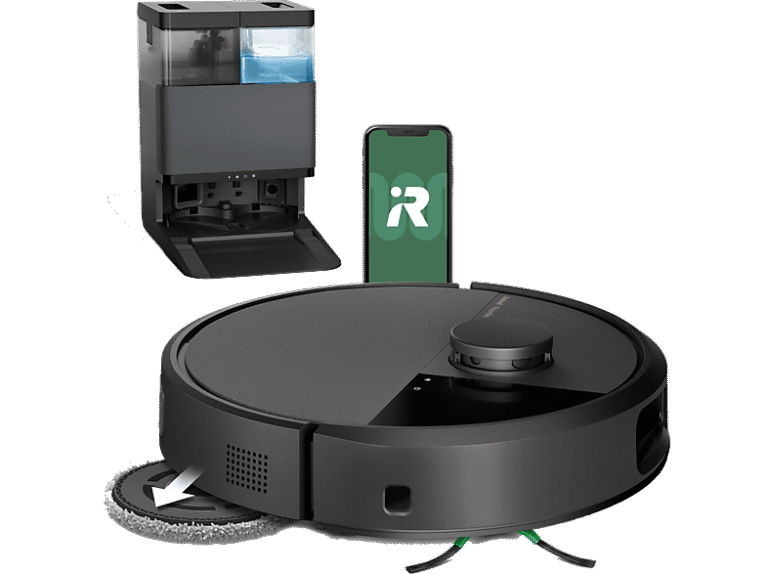 Irobot ROOMBA Robot friegasuelos - iRobot Roomba® Plus 505, 295 ml Depósito Polvo, 3l Agua Base, 3h Autonomía, Negro