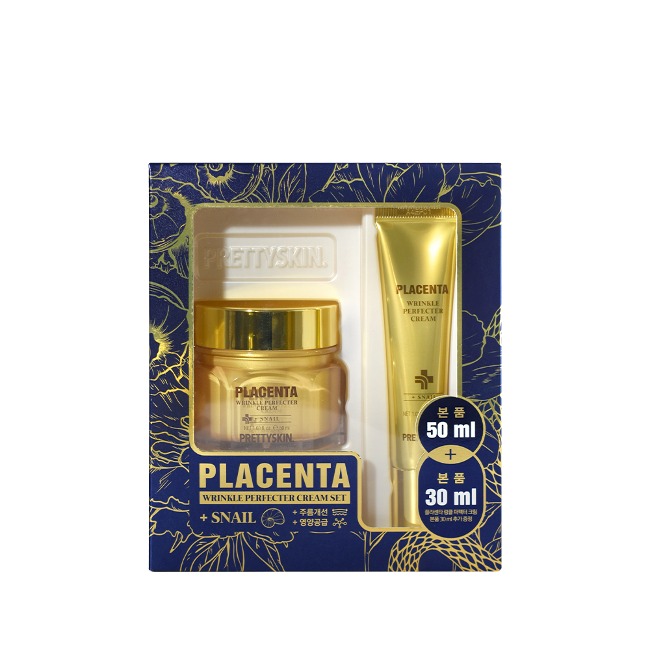Juego PRETTYSKIN Placenta Wrinkle Perfecter Cream Set - 50ml + 30m