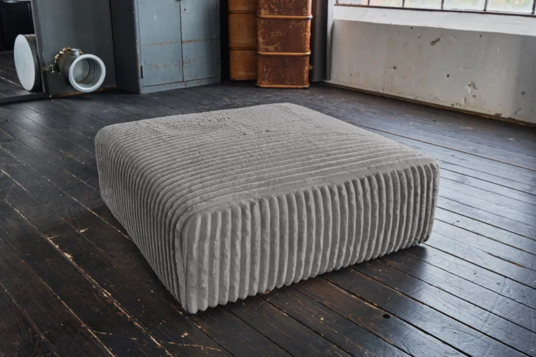 Kawola Puf KAWOLA WIOLO SOFT, elemento de asiento para sofá modular, de pana suave y ancha, color gri
