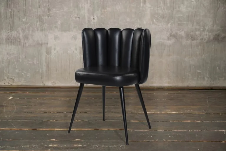 Kawola Silla KAWOLA JADA para comedor, de cuero negro