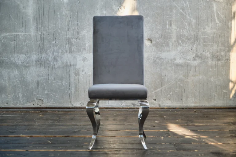 Kawola Silla KAWOLA LEIA, silla de comedor, estilo barroco, terciopelo gri
