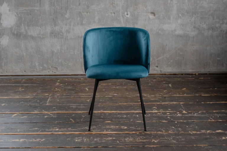 Kawola Silla KAWOLA LENA para comedor, terciopelo color petróleo