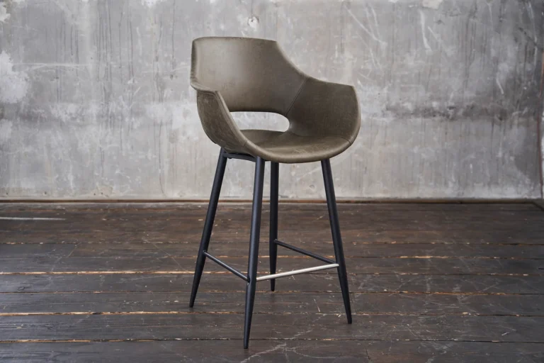 Kawola taburete de bar ZAJA taburete de bar altura del asiento 76 cm microfibra oliva