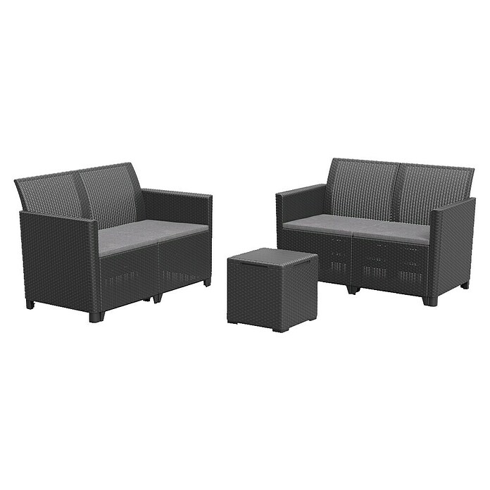 Keter Conjunto de muebles Marie (3 pzs., Polipropileno, Negro)