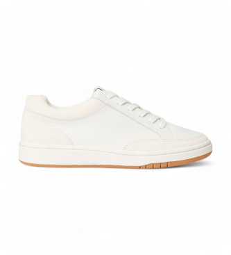 Lauren Ralph Lauren para mujer. 802891469001 Zapatillas de Piel Hailey blanco (37), Plano, Cordones, Casua