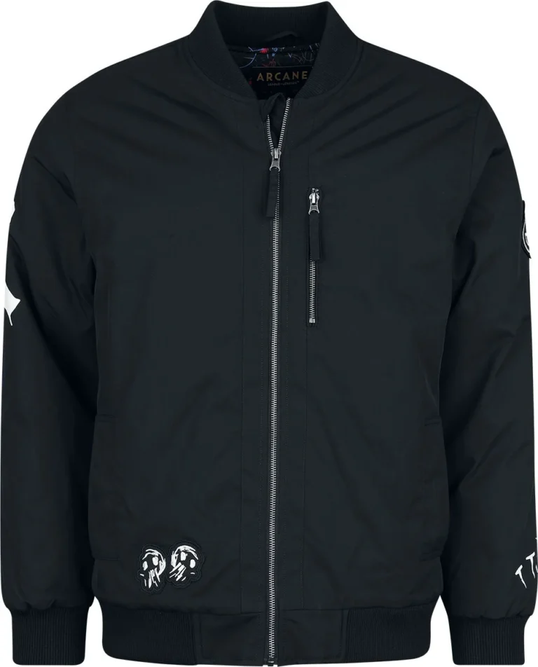 League Of Legends Cazadora Bomber gaming de League Of Legends - Arcane - Jinx - S XXL - para Hombre - Negro