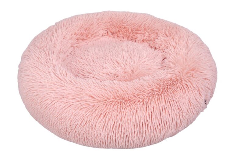 Leeby Cama Donut Antiestrés de Pelo Rosa para gato
