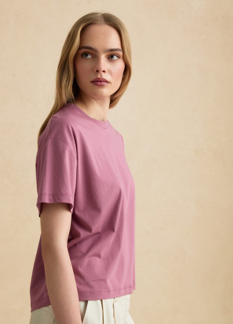 Les COPAINS Camiseta Rosa De Manga Corta En Mezcla De Lyocell Y Algodón, Mujer, Rosa, Talla: 40
