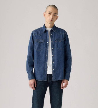 Levi's para hombre. 85744-0041 Camisa estándar Western Barstow azul (S), Casual, Manga larga, Algodón Orgánico, Sostenible