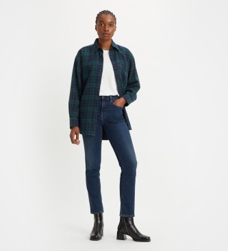Levi's para mujer. 18883-0208 Jeans 724 Recto Talle Alto marino (27/32), Casual, Algodón, Denim, Sostenible