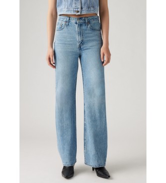 Levi's para mujer. A6081-0002 Jeans Ribcage Wide Leg azul (28/32), Casual, Algodón, Deni