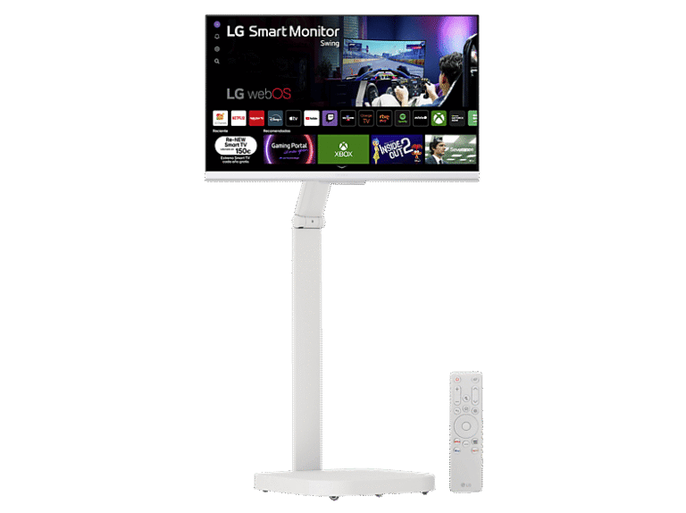 LG Monitor - LG Smart Swing 32G810SAW-W, 31.5" UHD 4K, 144 Hz, 1 ms, IPS, Altavoces incorporados, Blanco