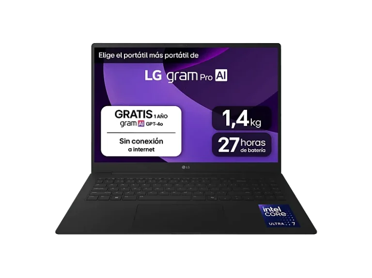 LG Portátil - LG 17Z90TR-E.AD88B, 17" WQXGA, Intel® Evo™ Edition Core™ Ultra 7-255H, 32 GB RAM, 1TB SSD, GeForce RTX™ 5050, W11H