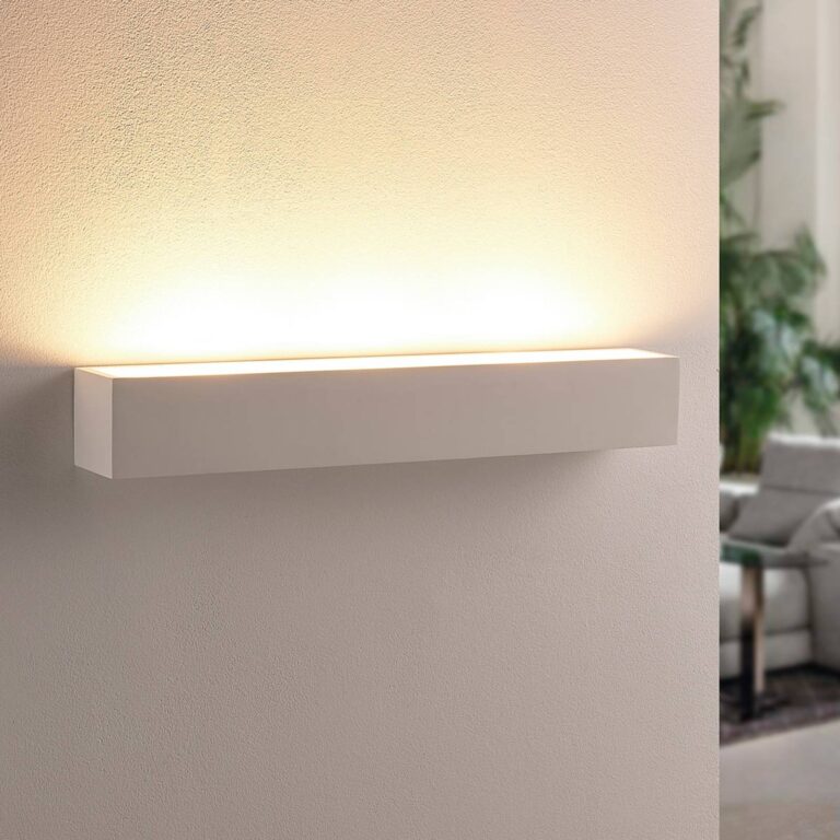 Lindby Aplique de pared Lindby Santino, 51 cm, escayola, G9, pintable
