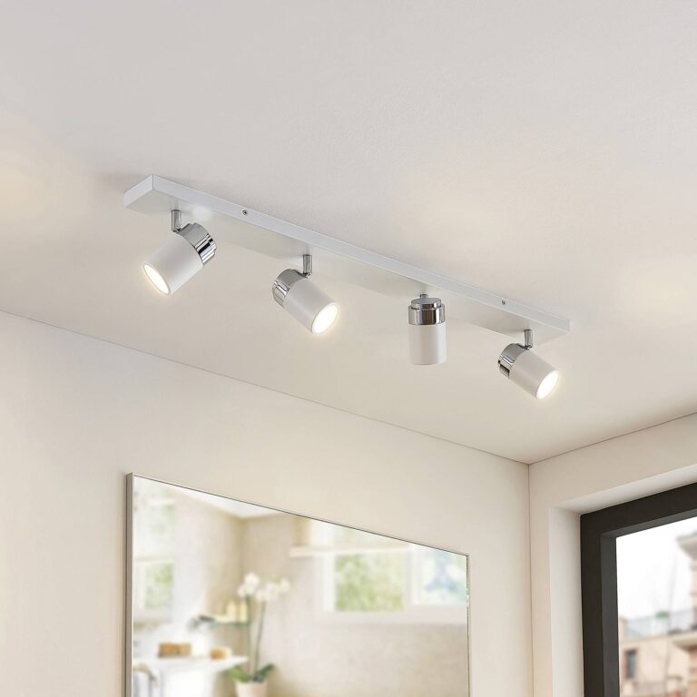Lindby Foco Lindby Kardo, 4 luces, blanco, metal, IP44