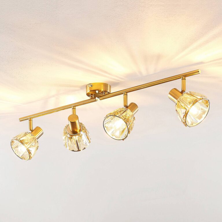 Lindby Kosta lámpara de techo, 4 luces, latón