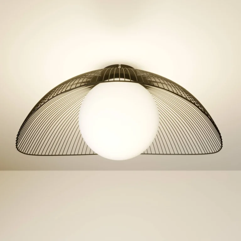 Lindby Lámpara de techo Lindby Fabronia, blanco/negro, cristal, esférica, E27