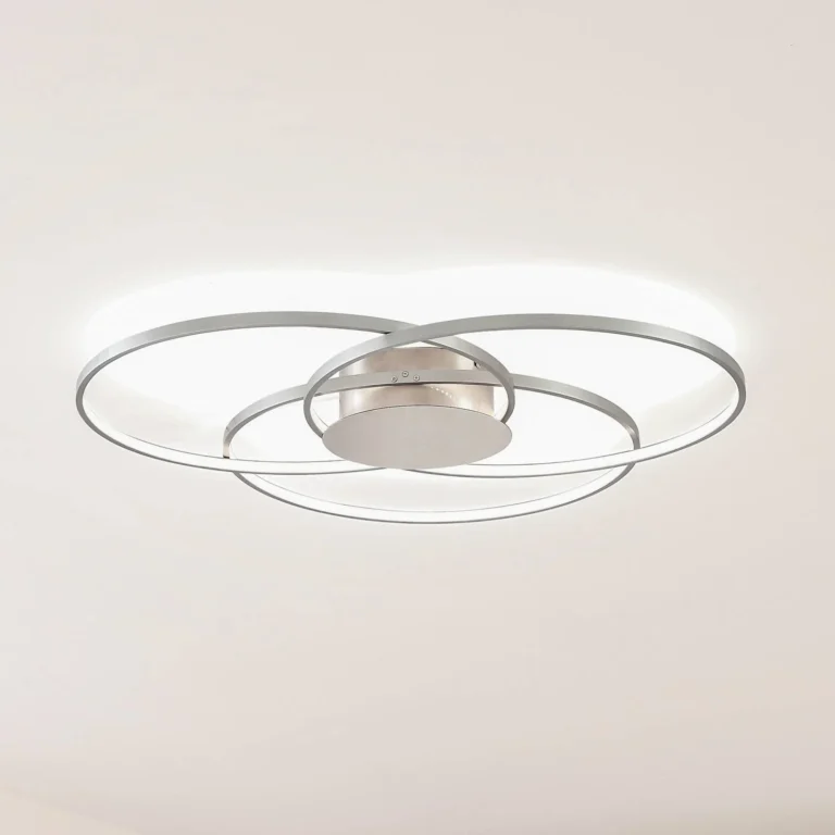 Lindby Plafón LED Riley de Lindby, color aluminio, metal, atenuable