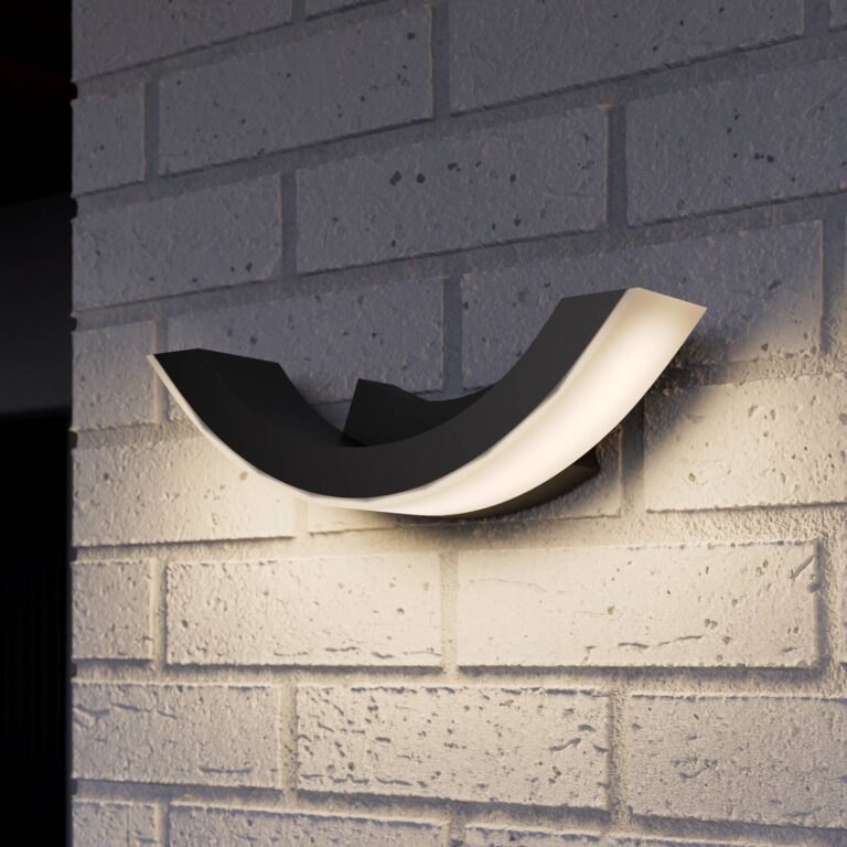 Lucande aplique LED para exterior Half, 30 cm, antracita, IP54