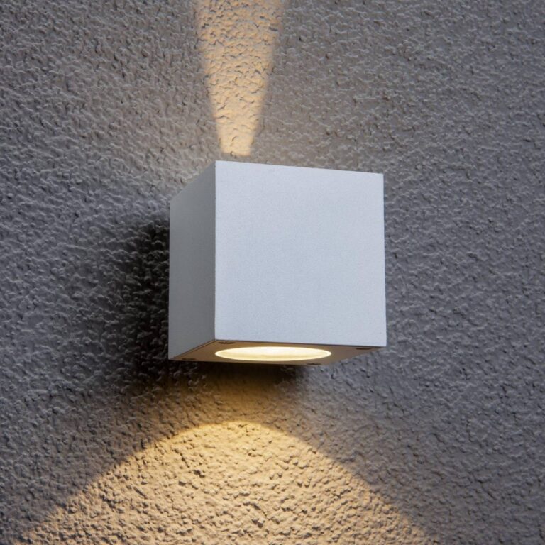 Lucande aplique LED para exterior Jarno, blanco, metal, 9 c