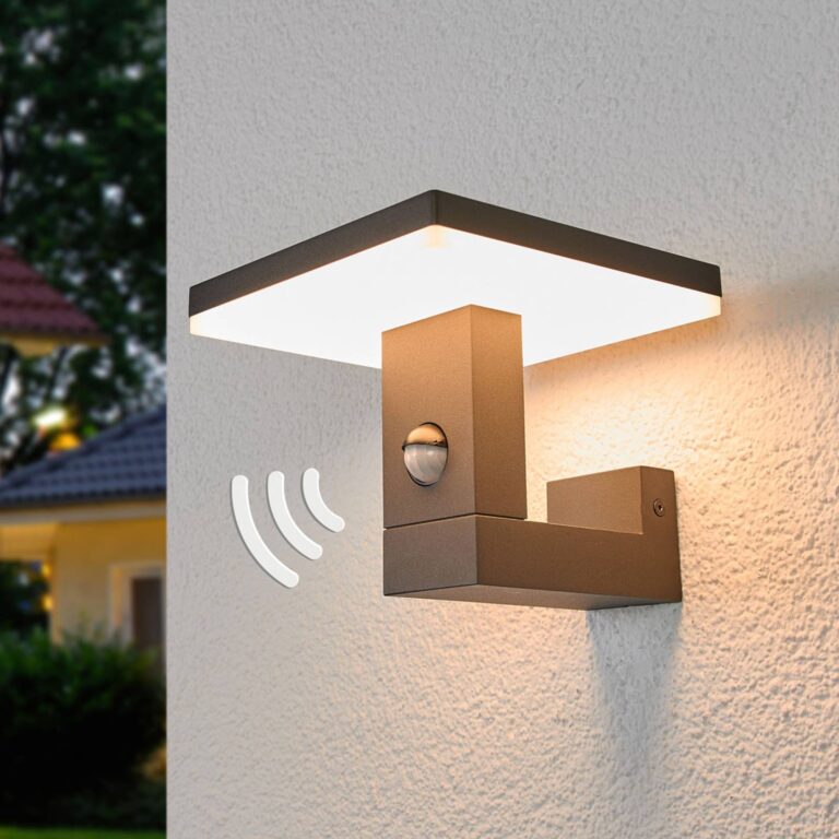 Lucande Aplique LED para exterior Olesia, 15 cm, sensor, IP54