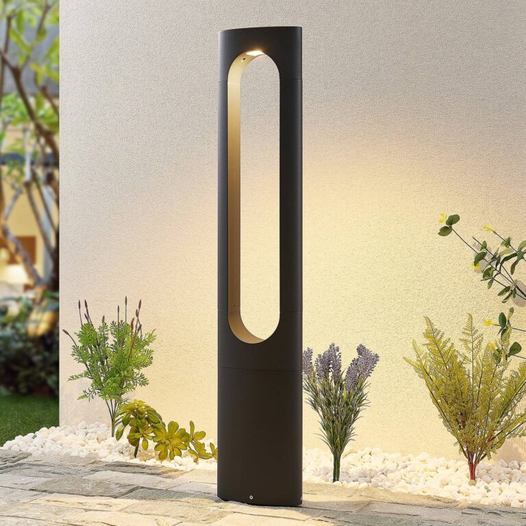 Lucande Bolardo luminoso LED Fenti de 90 cm de altura, color antracita, aluminio, de la