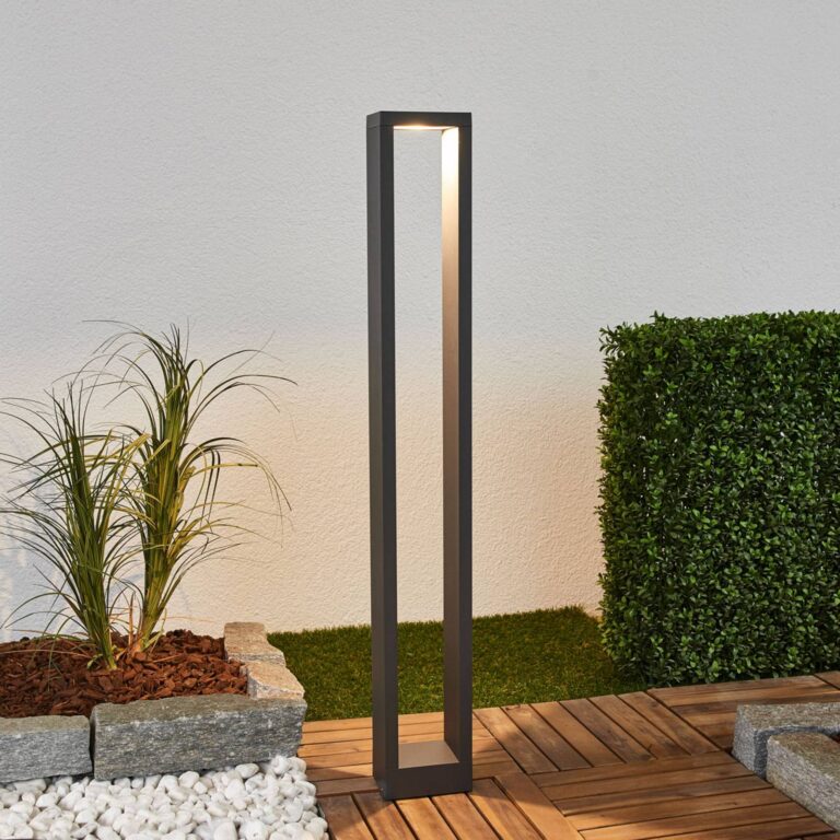 Lucande bolardo luminoso LED Jupp, juego de 4, 90 cm, antracita, IP54