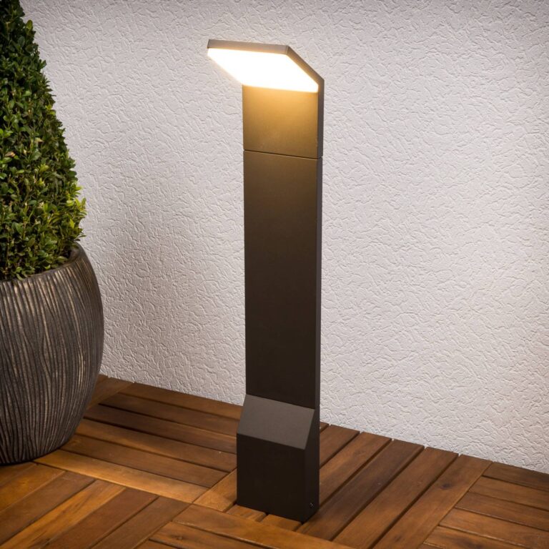 Lucande bolardo luminoso LED Nevio, 60 cm, antracita, meta