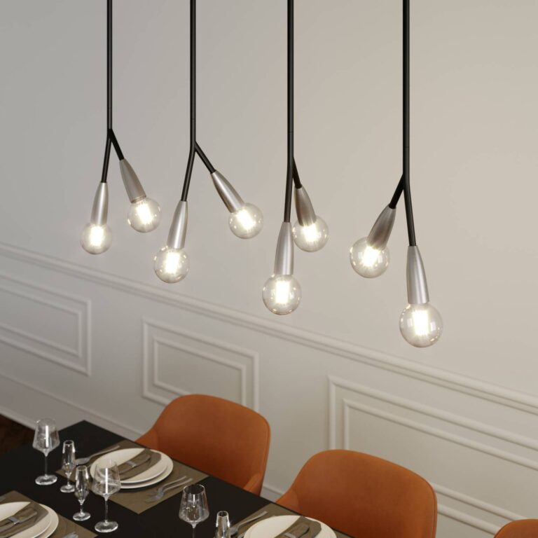 Lucande Carlea colgante 8 luces negro-níque