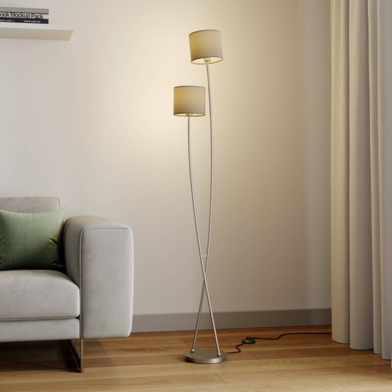 Lucande Juljana lámpara de pie, 2 luces, texti