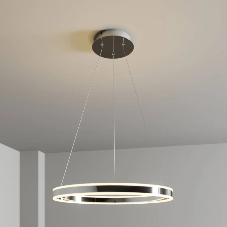 Lucande Lámpara colgante LED Lyani, Ø 60 cm, cromo, atenuable