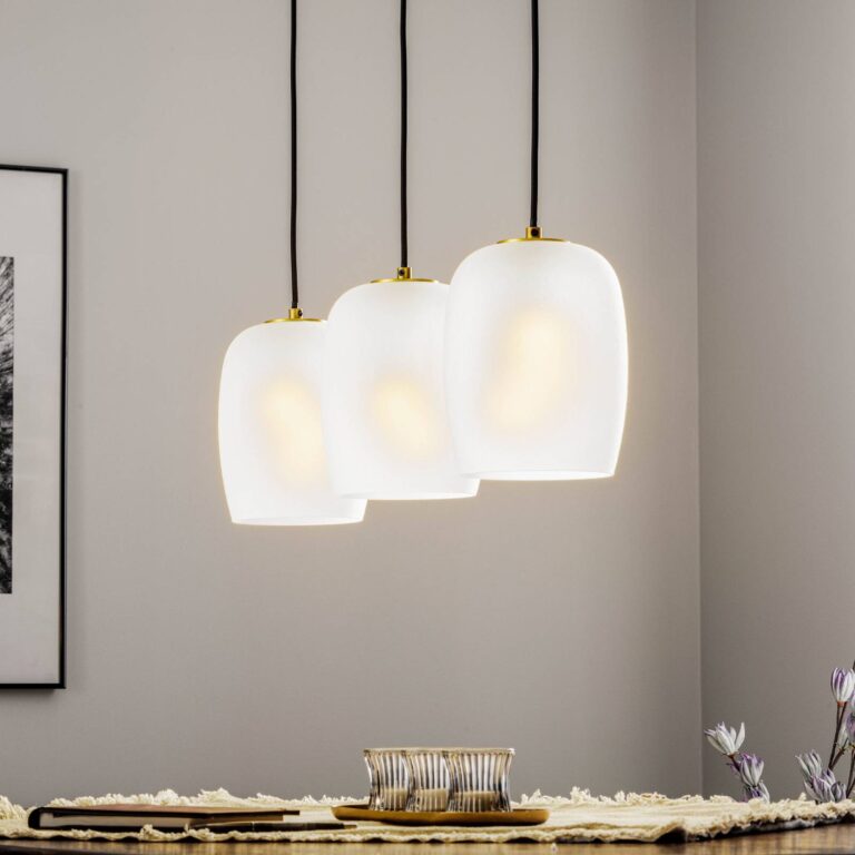 Lucande Lámpara colgante Lucande Taylan de 3 luces, alargada
