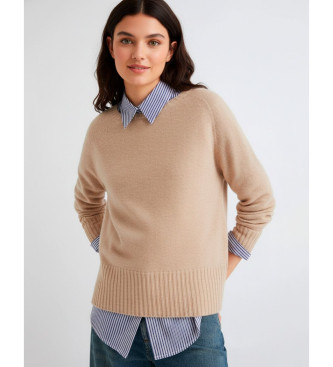 Marella para mujer. 2523366354200 Jersey oversize de mezcla de cachemira Spider beige (M), Casua
